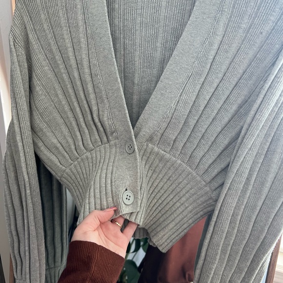 Wilfred Thais Plunge Front Cardigan Grey - Picture 5 of 5